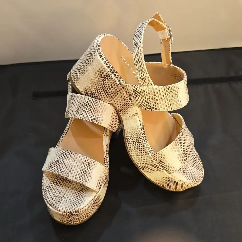 BRAND NEW MARC FISHER BLOCK-HEEL ROUND-TOE DOUBLE STRAP ADJUSTABLE BUCKL…